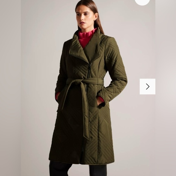 Ted Baker London Jackets & Blazers - Ted Baker London Rosemae Padded Wrap Coat, Green Khaki US size 6-8